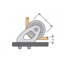 Bozzello fisso rinvio drizza - Puleggia Ø55mm