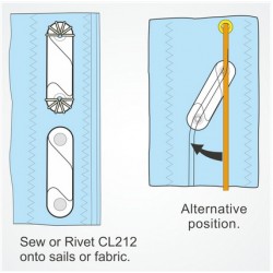 Clamcleat Piano per vela + contropiastra BIANCO