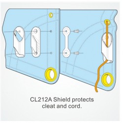 Clamcleat Piano per vela + contropiastra BIANCO