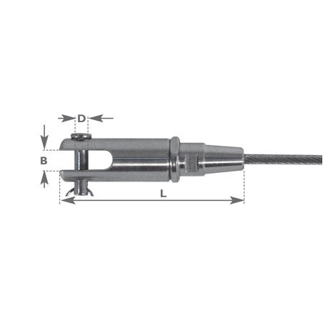 Terminale MTM a forcella per cavo Ø4mm