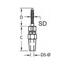 Terminale rapido filettato per cavo Ø5mm