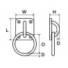 Anello su piastra 4 fori 40x50mm