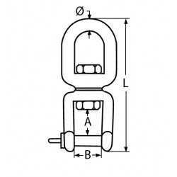 Giunto girevole occhio/grillo Ø 6mm