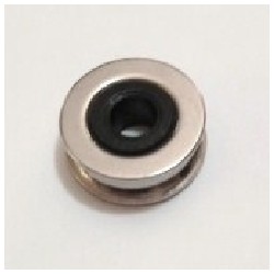 Puleggia inox  Ø16/5,2mm con boccola in plastica