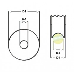 Puleggia inox  Ø25mm C/bocc.OT