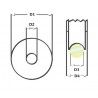 Puleggia inox  Ø75mm con boccola di ottone