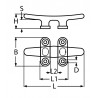 Bitta Acciaio Inox 4 fori L.124mm