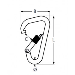 Moschettone  asimmetrico  c/sicurezza  Ø11mm