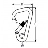 Moschettone  asimmetrico c/sicurezza e c/sbarretta Ø11mm
