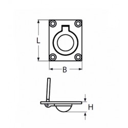 Maniglia ad incasso  38x47mm