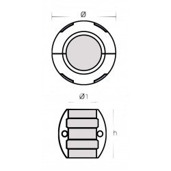 Anodo a collare per asse Ø25mm