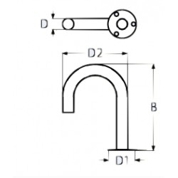 Passafilo inox a collo d'oca Ø19,5mm