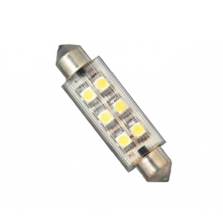 Lampadina a siluro a 6 LED- 12V 6x0,5