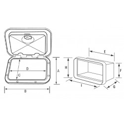 Sportello rettangolare 270x375 calpestabile c/contenitore