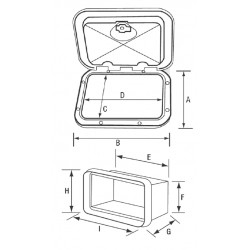 Sportello Rettangolare 270x375 calpestabile c/Contenitore e cassetti