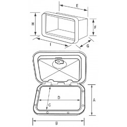 Sportello quadro 460x510 calpestabile con contenitore