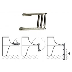 Scaletta telescopica per plancetta a 3 gradini