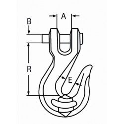 Gancio per ritenuta catena per catene da Ø6mm