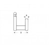 Gancio singolo inox da 30mm