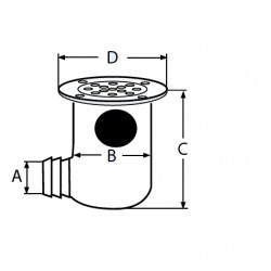 Scarico per pozzetti c/portagomma