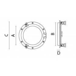 Oblò ottone cromato ø207/175mm cl 12mm