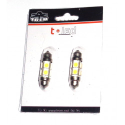 2 Lampadine a siluro a LED- 12V  2 led 39m