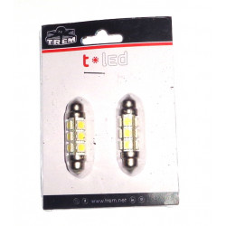 2 Lampadine a siluro a LED- 12V  3 led 44m