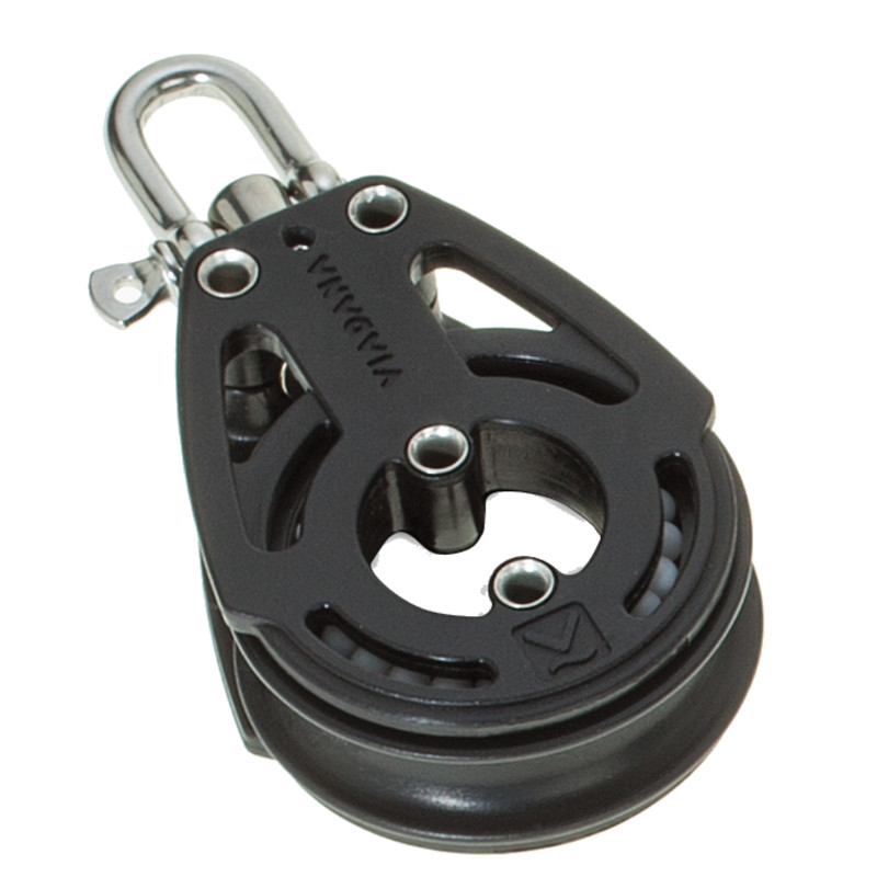 Bozzello semplice in composito su sfere puleggia Ø57mm. Bozzello semplice in composito su sfere puleggia Ø57mm.