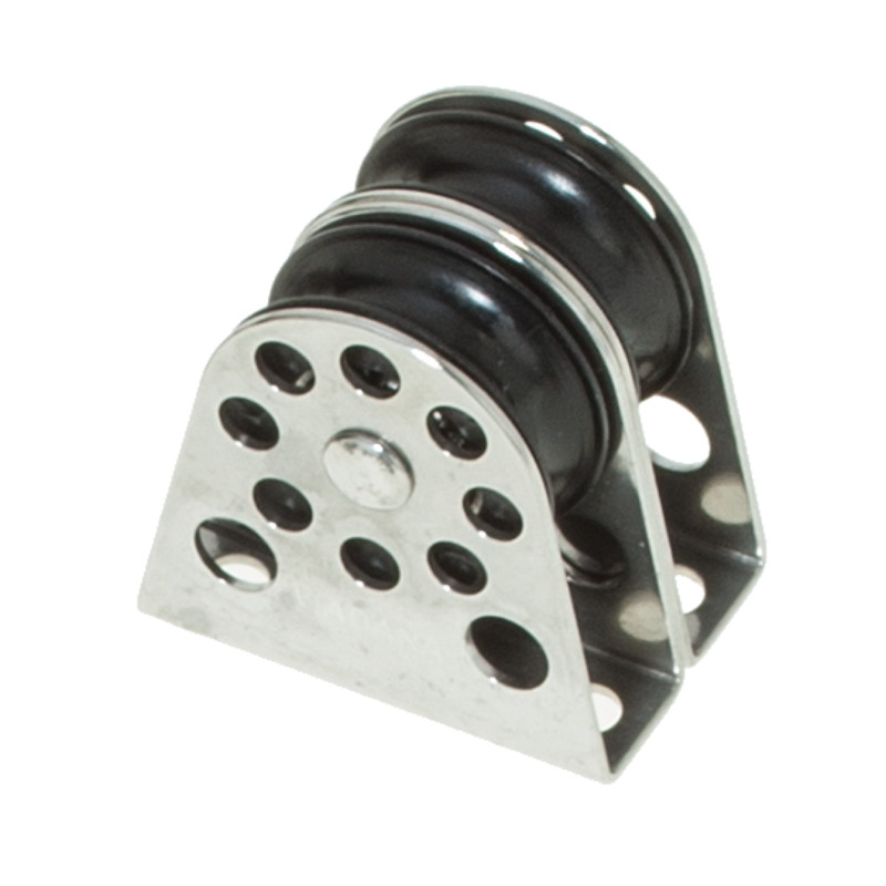 Bozzello doppio fisso - puleggia su sfere Ø28mm Bozzello doppio fisso - puleggia su sfere Ø28mm