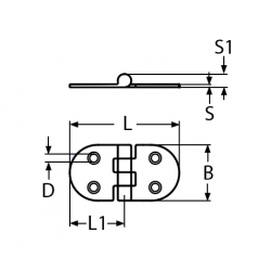 Cerniera inox 75x38mm