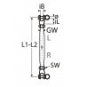 Tenditore a 2 forcelle Lung.180/255mm