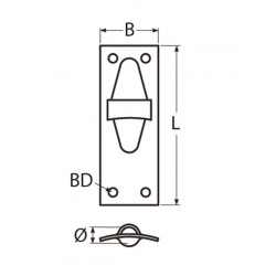 Uscita di drizza 83x32 - base raggiata