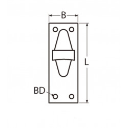 Uscita di drizza 83x32 base piana