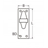 Uscita di drizza 83x32 base piana