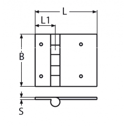 Cerniera con prigionieri 52x61mm