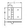 Cerniera con prigionieri 52x61mm