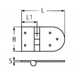 Cerniera con prigionieri 76x40mm