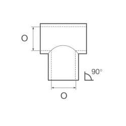 Giunto TEE a 90° per tubi Ø25mm