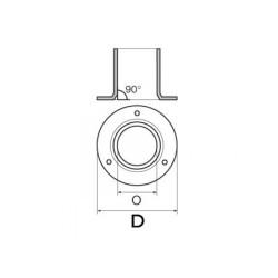 Base tonda per tubi Ø25mm